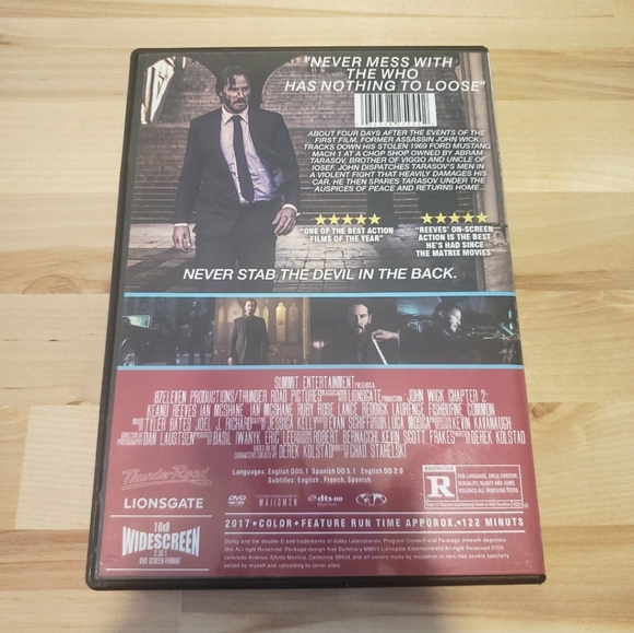 John Wick: Chapter 2 DVD Movie (Keanu Reeves, Riccardo Scamarcio, Ian McShane) - Picture 2 of 11